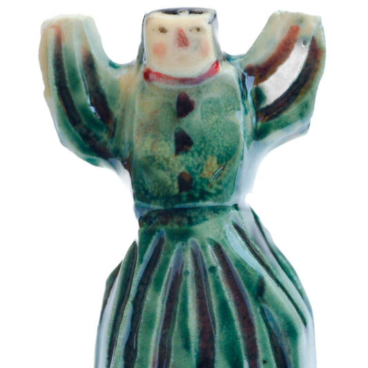 Handmade ceramic totem amulet figurine hand painted by Idania Salcido, the artist behind Danita art. Ceramic simulates carved wood with colorful glazes.