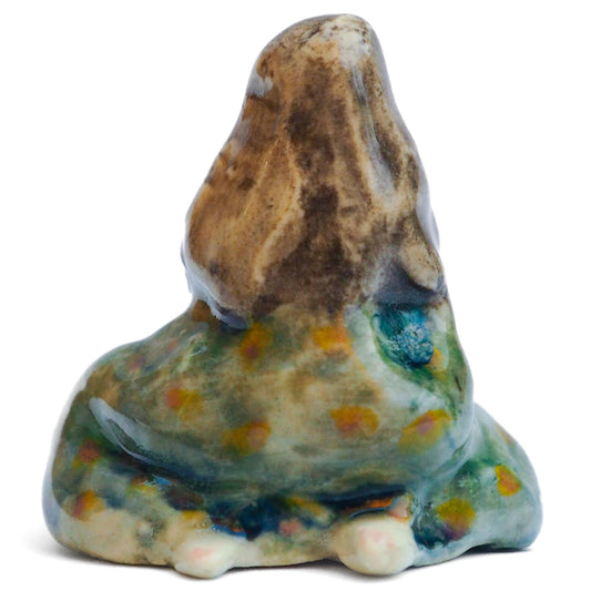 Handmade ceramic totem amulet figurine, hand-painted by artist Idania Salcido, the artist behind Danita art. Wonderful ceramic that simulates carved wood, hand made and painted by hand.