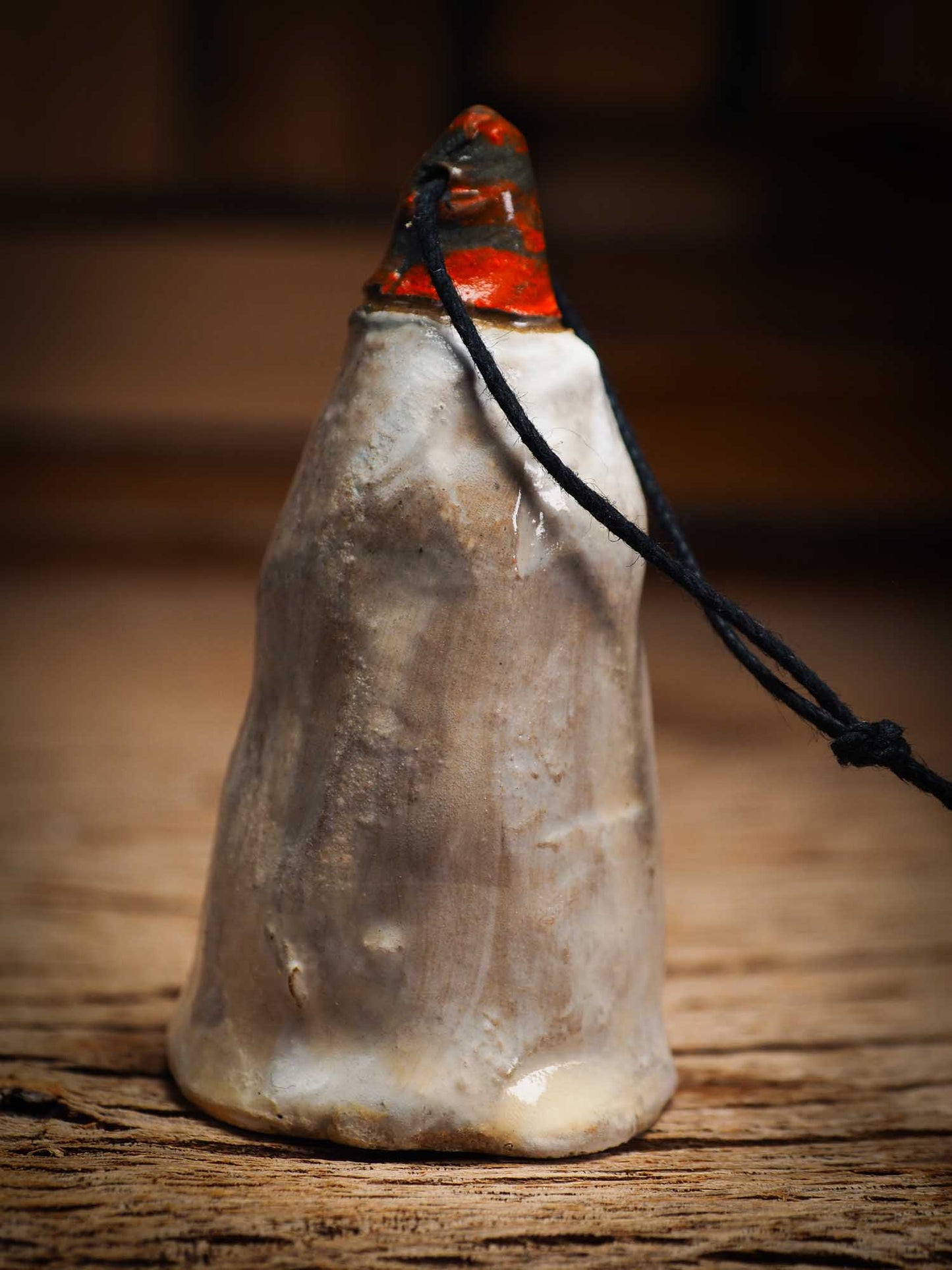 Original handmade ceramic sheet ghost ornament by Idania Salcido Danita Art with thread is perfect Halloween decoration! Stands on its own or hangs from window