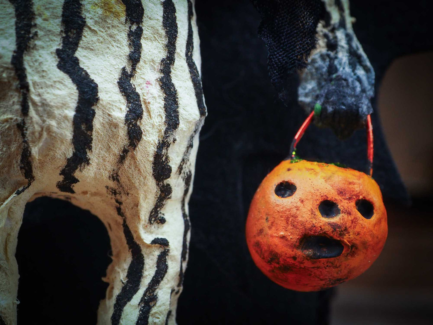 Adorable handmade spun cotton art doll figurines by Idania Salcido (Danita Art) are perfect as Halloween Home Decor. Ghosts, Pumpkins, Witches, Devils and more!