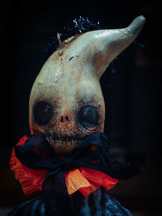 Adorable handmade spun cotton art doll figurines by Idania Salcido (Danita Art) are perfect as Halloween Home Decor. Ghosts, Pumpkins, Witches, Devils and more!