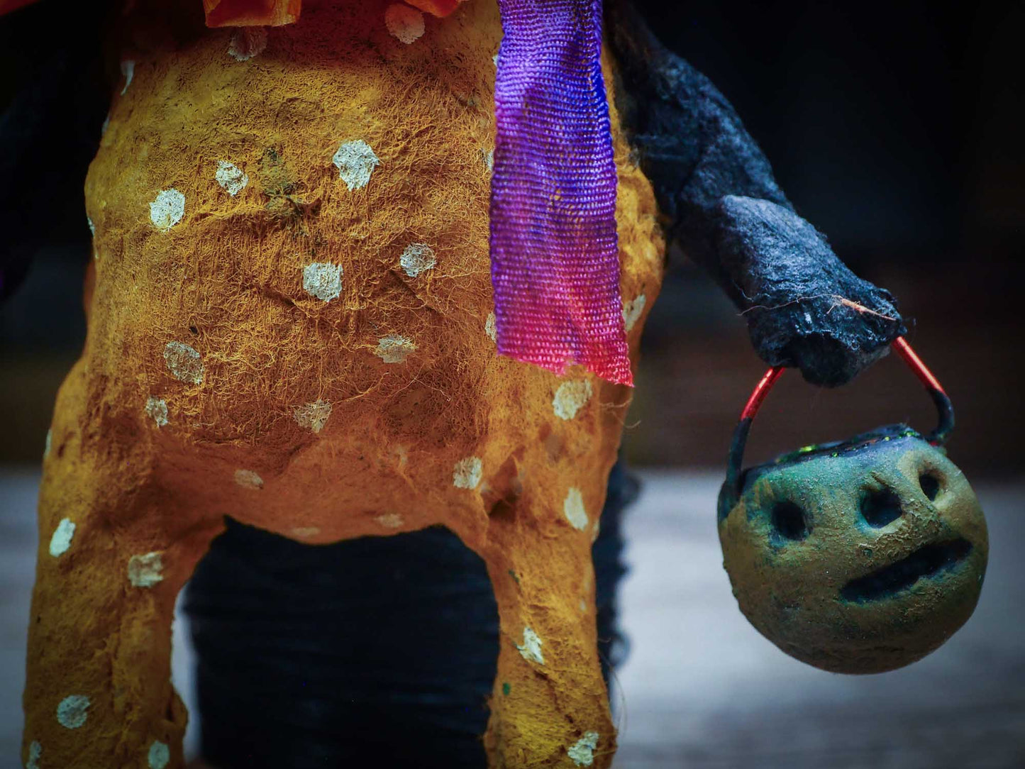 Adorable handmade spun cotton art doll figurines by Idania Salcido (Danita Art) are perfect as Halloween Home Decor. Ghosts, Pumpkins, Witches, Devils and more!