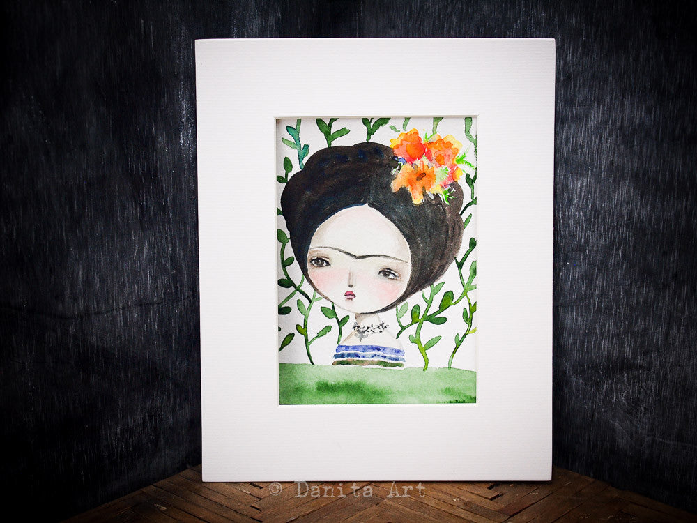 Frida in the wilderness, Original Art by Danita Art