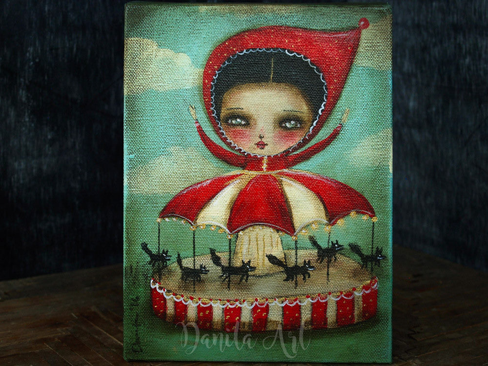 Merry Go Wolf, Original Art by Danita Art