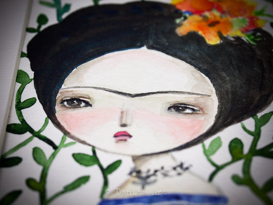 Frida in the wilderness, Original Art by Danita Art