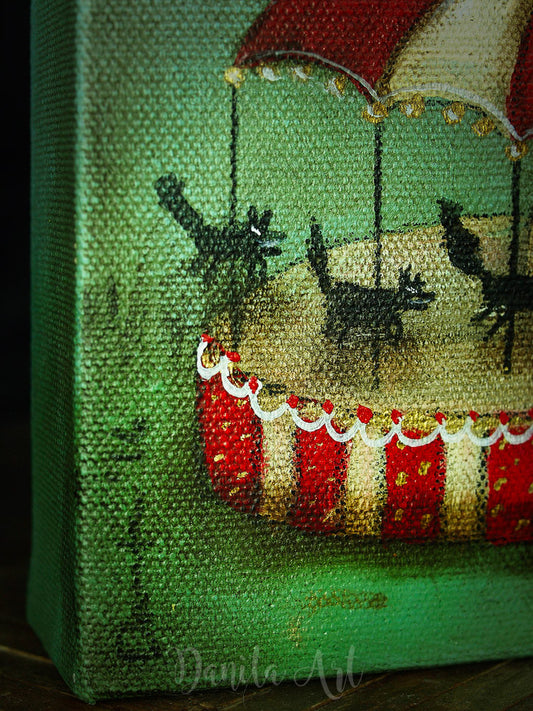 Merry Go Wolf, Original Art by Danita Art