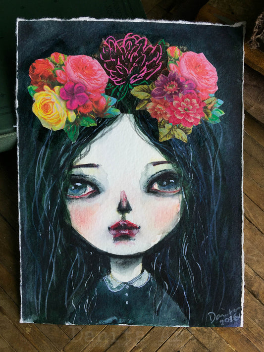 Black Dhalia, Original Art by Danita Art