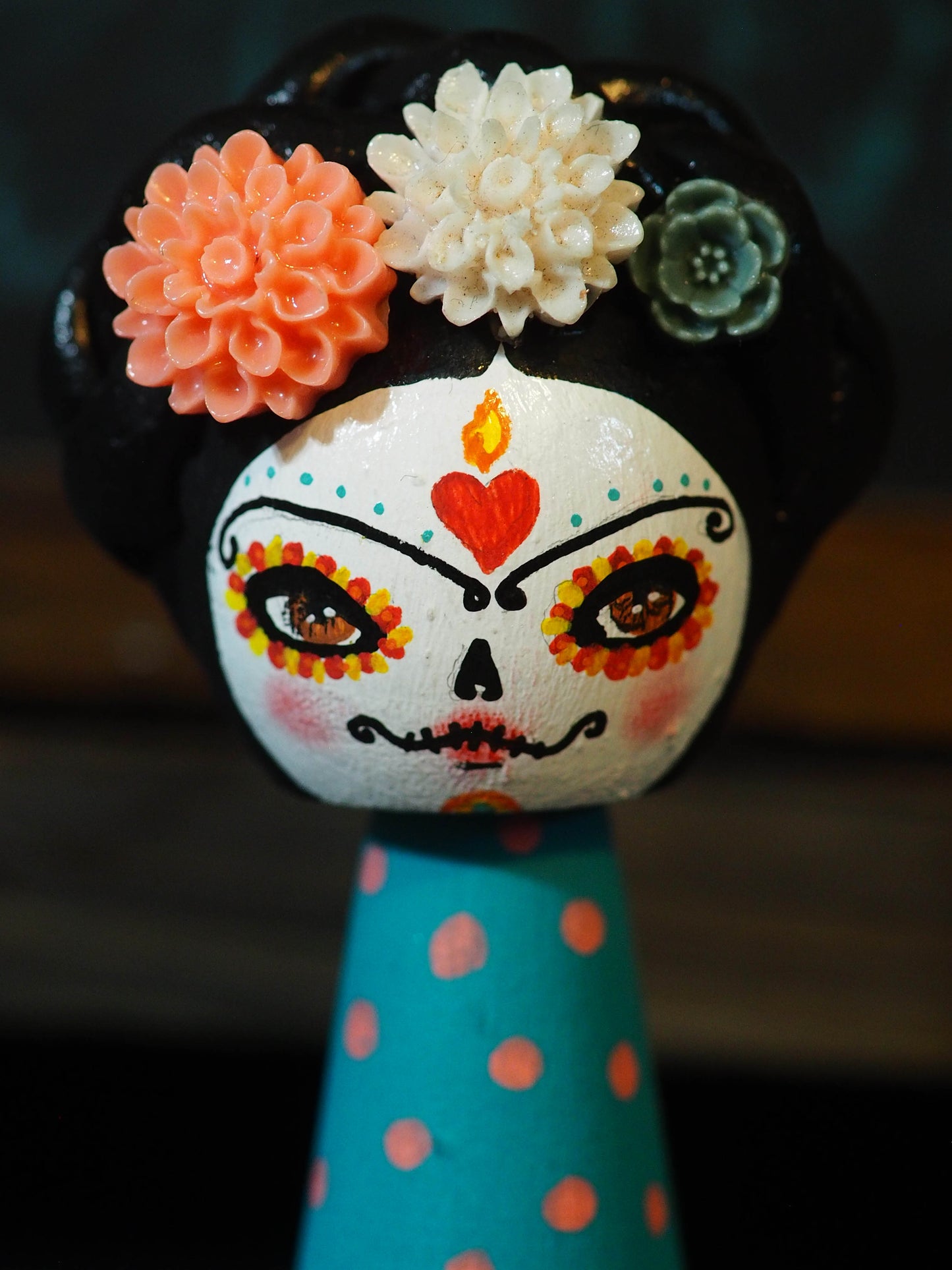 FRIDA CATRINA - Original Kokeshi art doll by Danita Art, Miniature Dolls by Danita Art