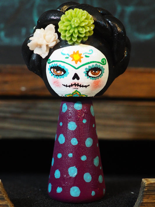 FRIDA CATRINA - Original Kokeshi art doll by Danita Art, Miniature Dolls by Danita Art