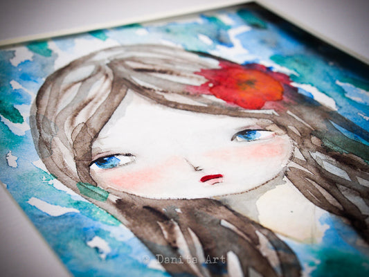 Waterfall girl, Original Art by Danita Art
