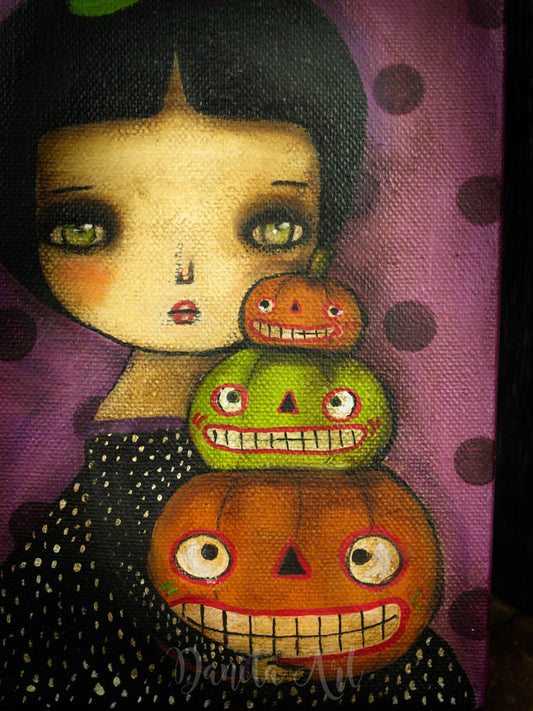 Three pumpkins, Original Art by Danita Art