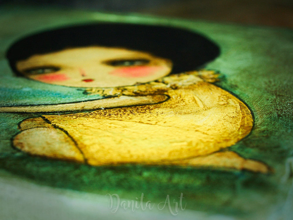 Yellow boat, Original Art by Danita Art