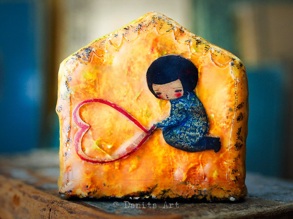 Drawing love, Original Art by Danita Art