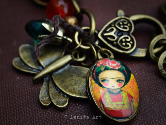 Frida and the butterflies, Jewelry by Danita Art
