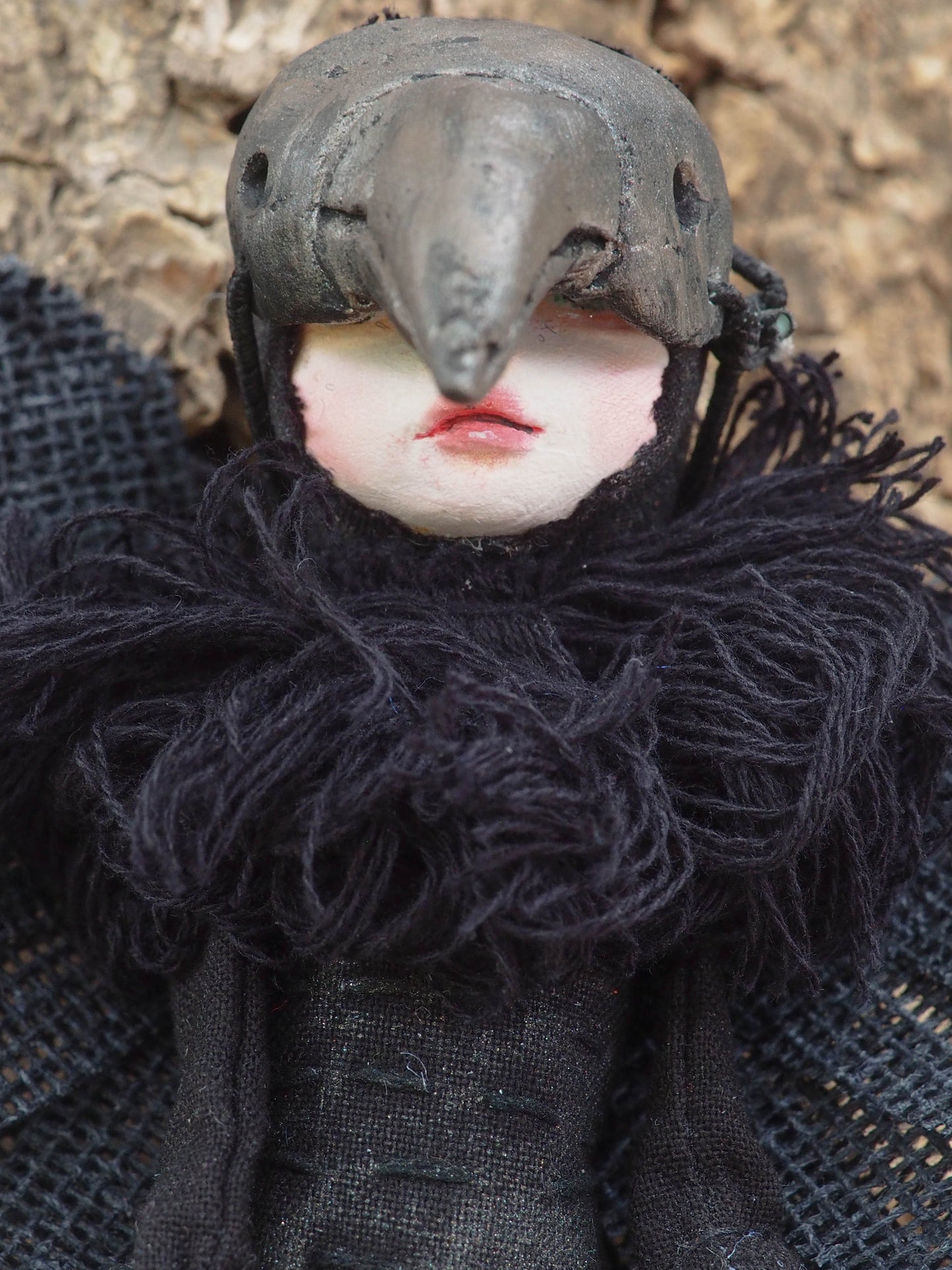 Custom THE RAVEN - Danita's original dark bird doll., Art Doll by Danita Art