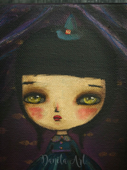A witch in the forest, Original Art by Danita Art