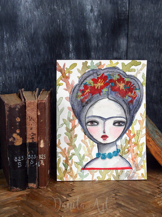 Frida in the wilderness, Original Art by Danita Art