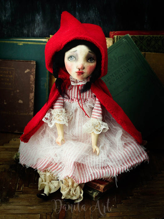 Little red riding hood, Art Doll by Danita Art