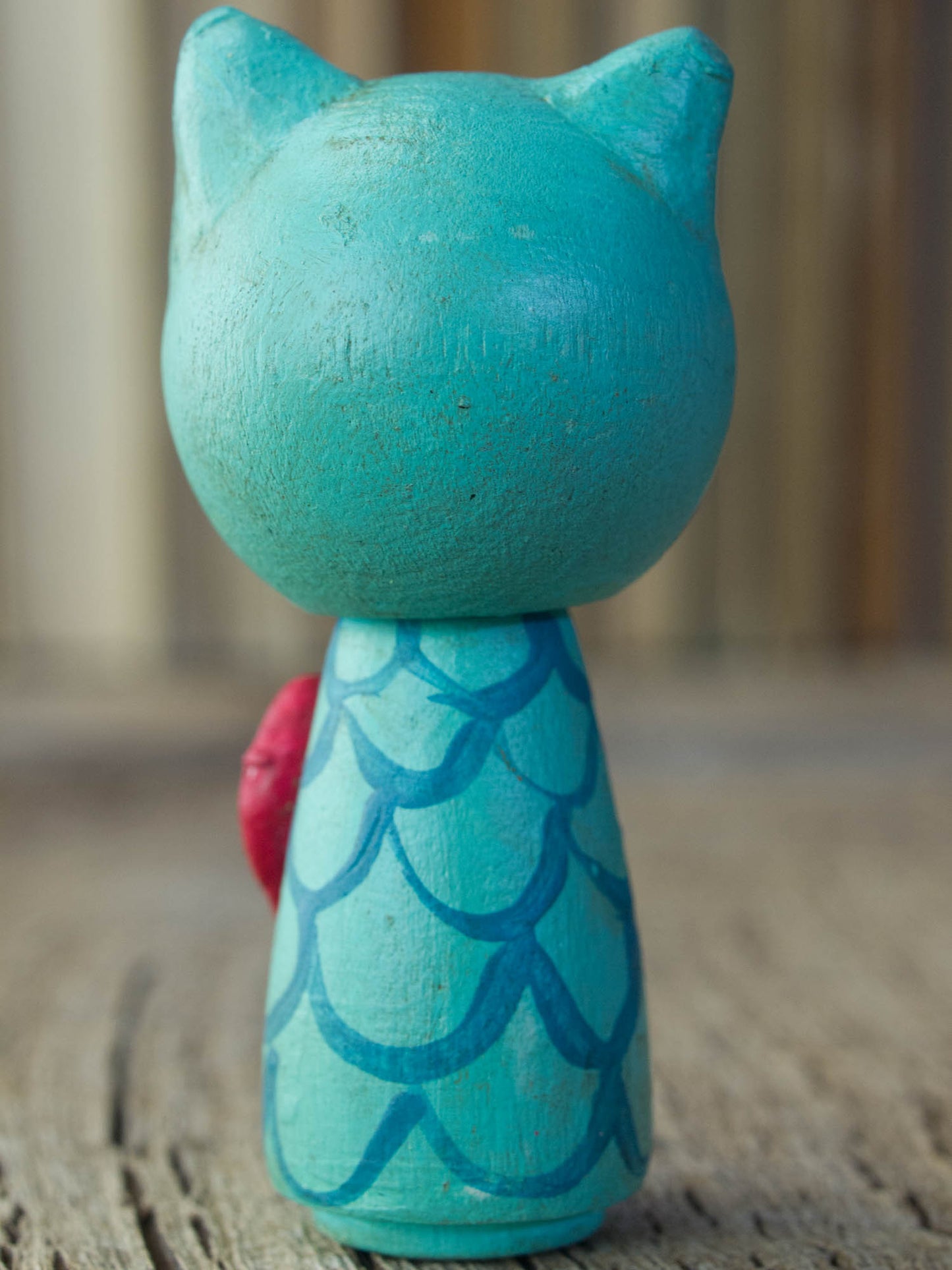 A beautiful owl woodland creature kokeshi art doll, handmade by Danita Art.