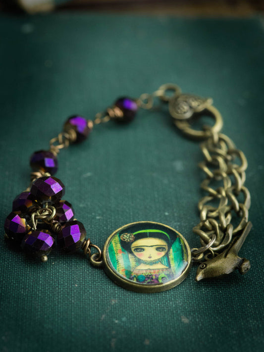 Frida and the bird, Jewelry by Danita Art