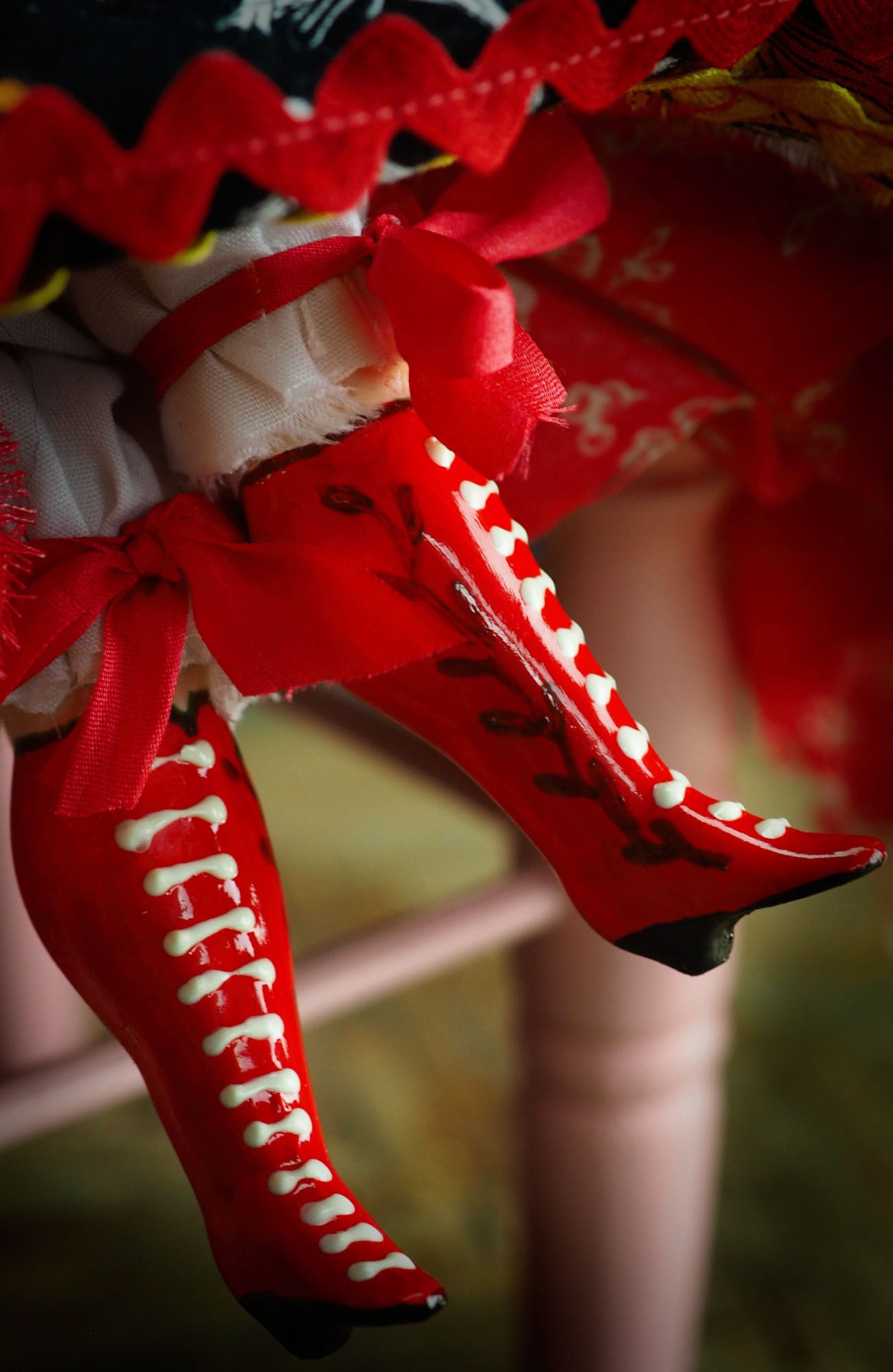 Frida with flowers, Art Doll by Danita Art