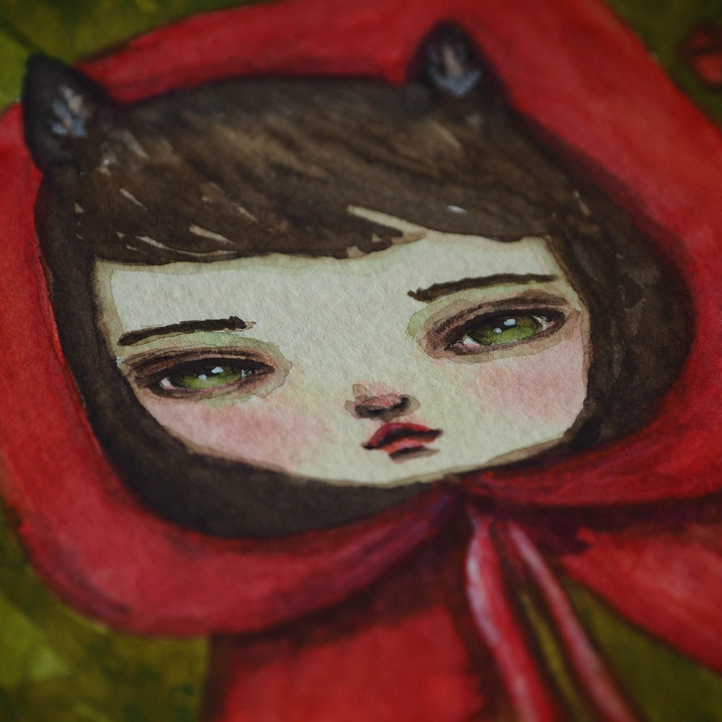 Red riding wolf, Original Art by Danita Art