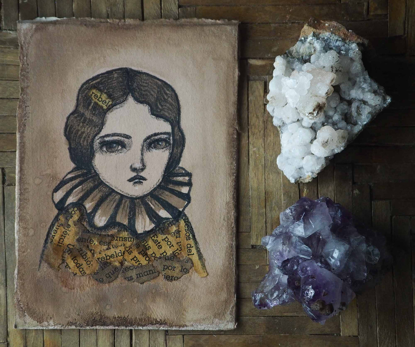 Danita the artist is a rebellious kid. My nature demands it. I left the easy life to become an artist and this pencil and watercolor mixed media drawing and mixed media painting in pencil charcoal and watercolor is a tribute to that nature.