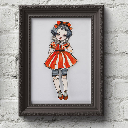 AN ORANGE BALLERINA, Art Doll by Danita Art