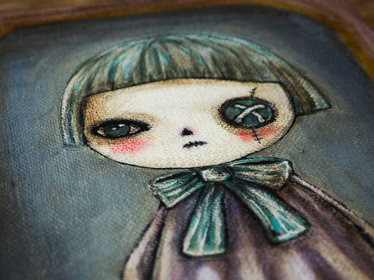 The Vooodoo girl: An original mixed media Halloween painting by Danita., Original Art by Danita Art