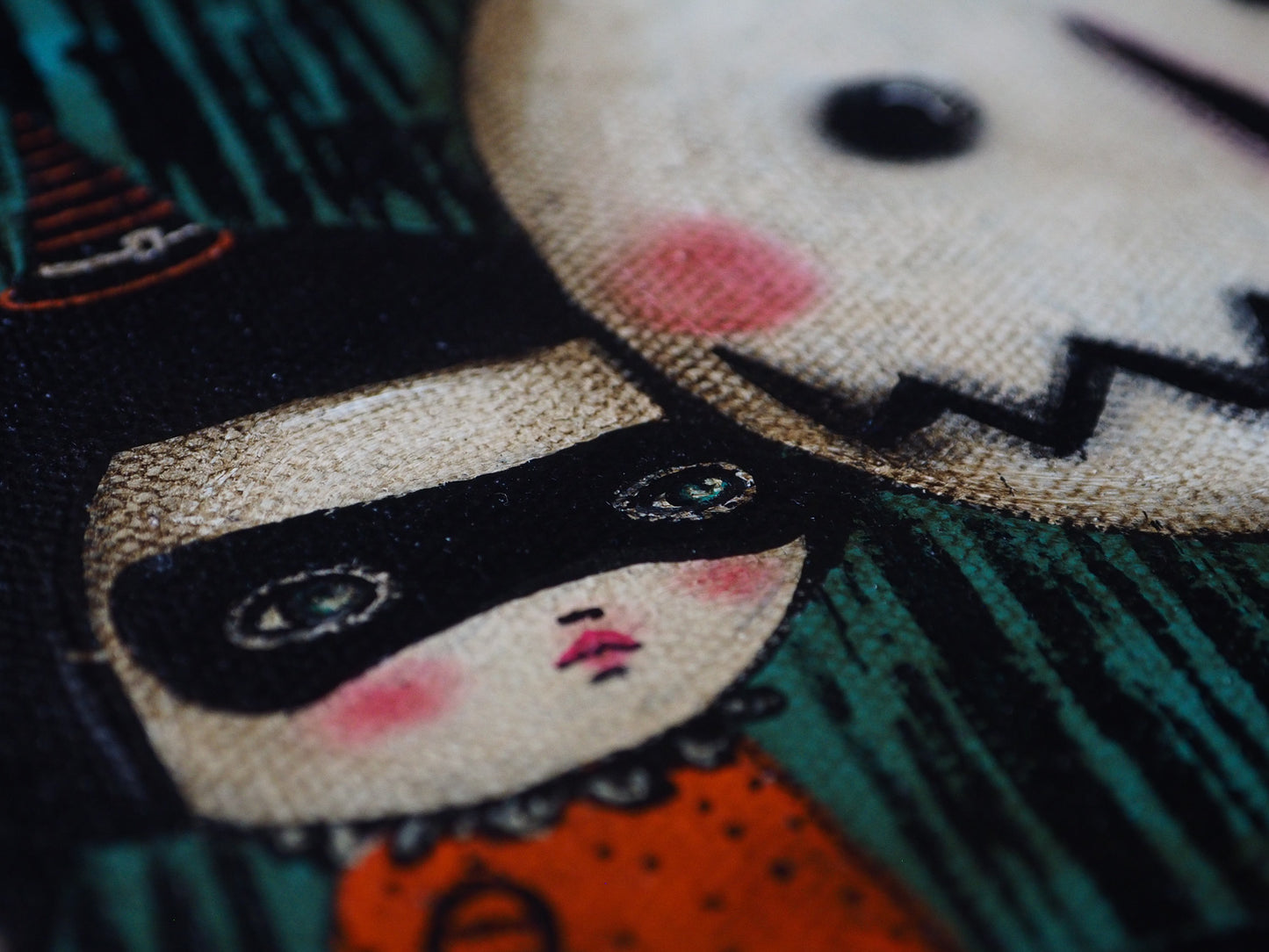 Halloween is celebrated by Danita in the best way, with an amazing collection of mixed media witches, pumpkins and strange characters the lurk in darkness on Halloween.