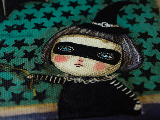 AN UNUSUAL PET- An original Halloween painting by danita, Original Art by Danita Art