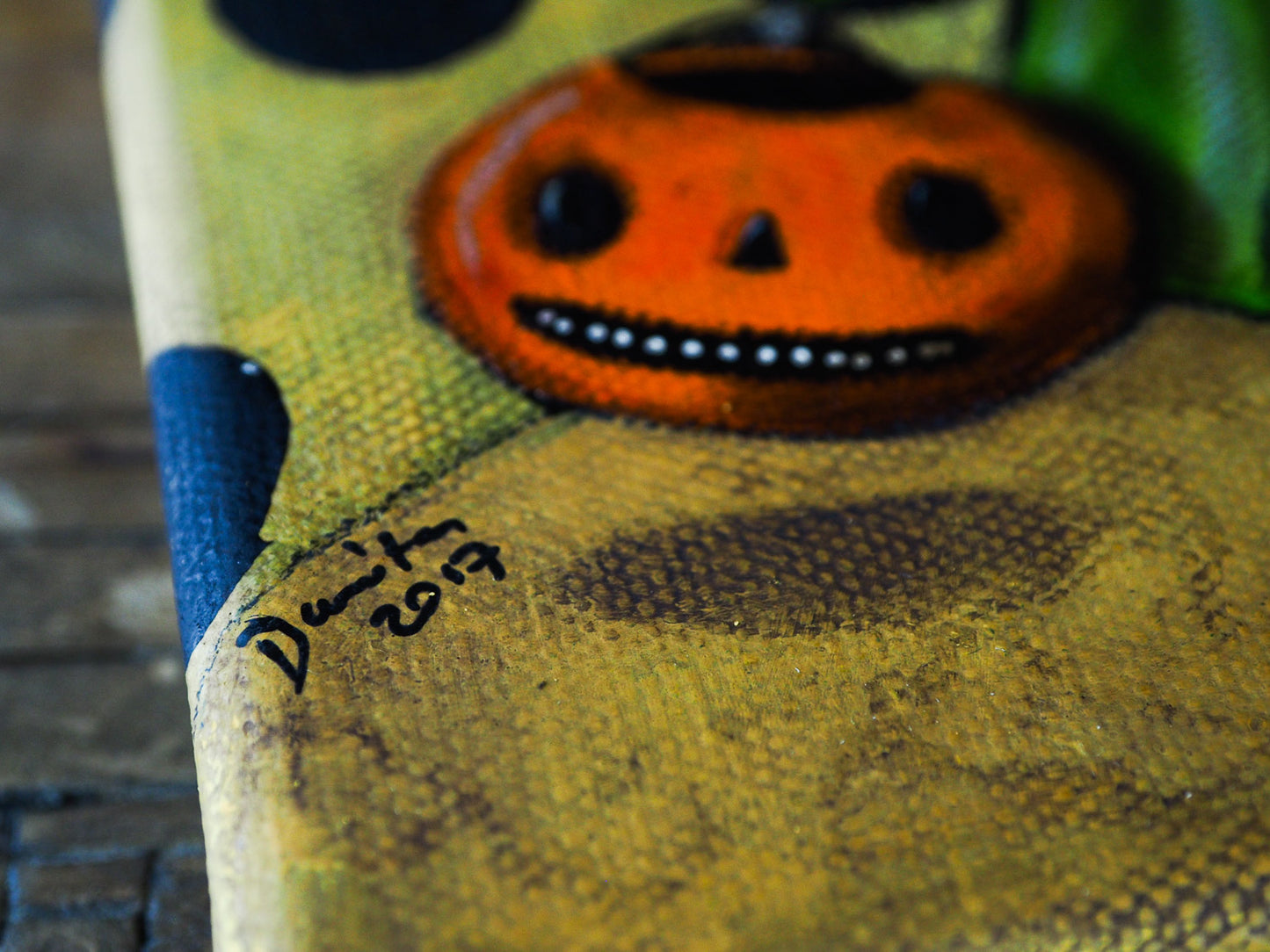 LET'S SHARE - Danita's Halloween original acrylic painting, Original Art by Danita Art