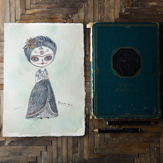 FRIDA DE LOS MUERTOS, Original Art by Danita Art