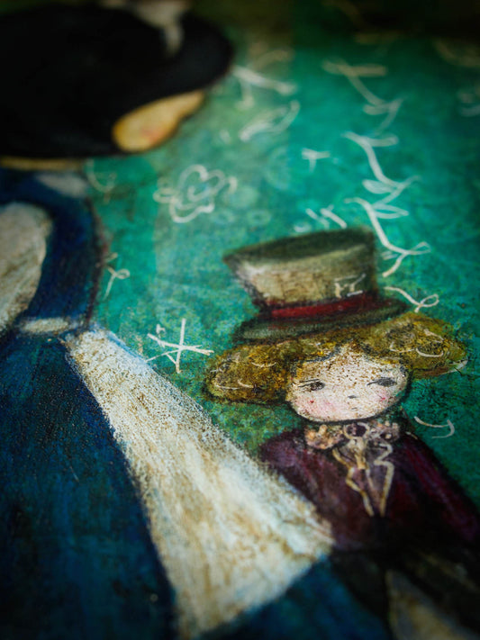 Danita imagined Alice and her toys and her room, where the wonderland story begins in the imagination of a beautiful girl. This is how a lot of my stories and paintings begin, even today.