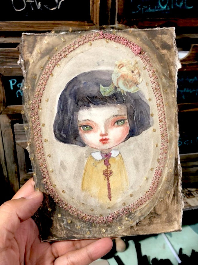 CATHERINE - Original mixed media painting by Danita Art, Original Art by Danita Art