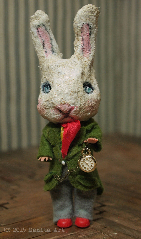 The white rabbit, Miniature Dolls by Danita Art