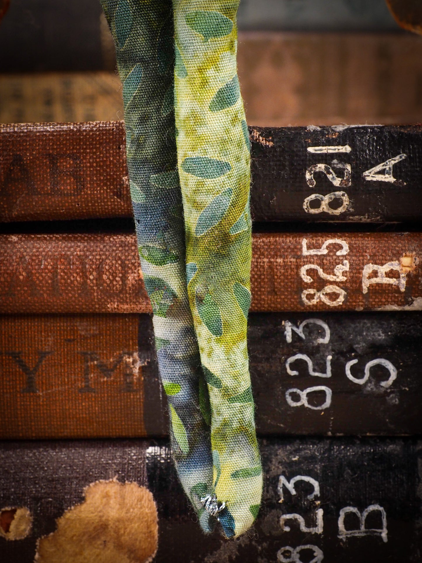 Each doll by Idania Salcido, the artist behind Danita Art is made with hand dyed fabric that I prepare myself, adorned with a lush set of mica wings and a silky ribbon, she is a beautiful dragonfly ready to take flight. Approximately 12 Inches tall. Original art doll in hand dyed fabric with natural pigments, polymer clay face and mixed media applications.