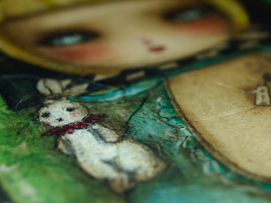 Alice in the white rabbit's house, Original Art by Danita Art