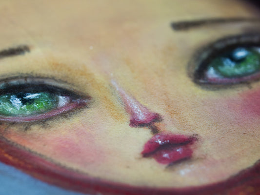 Little red riding hood in soft pastels, Original Art by Danita Art