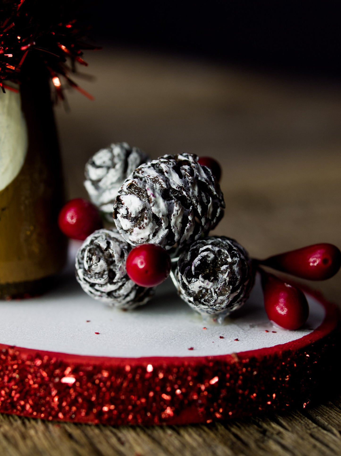 Rudolph the red nosed reindeer, a holiday wood kokeshi art doll created by Danita Art