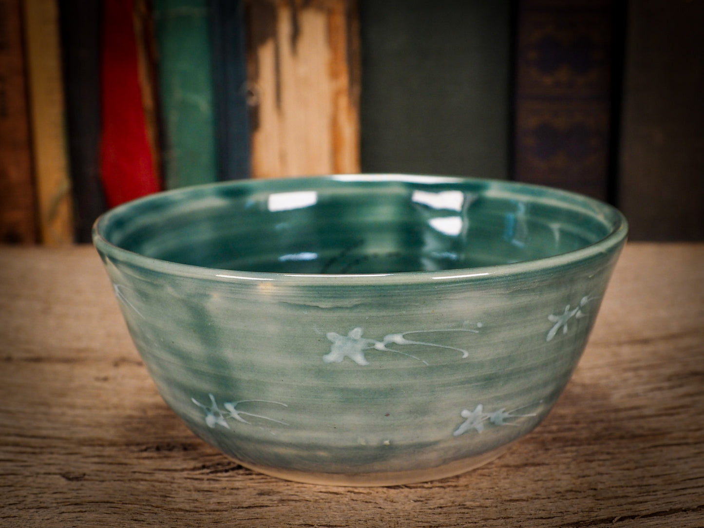 Ready for your Christmas candy and sweets, this original ceramic bowl from Idania Salcido, Danita Art is Handmade glazed ceramic bowl measures 4.5 inches in diameter, hand decorated by the artist with a winter illustration of a girl walking in the forest, just before Christmas, illuminated by the holiday comet star.