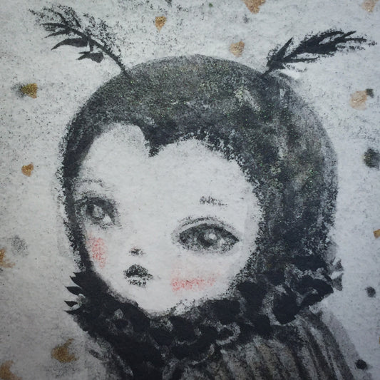 Mothman Danita Drawlloween Monster Illustration Watercolor Graphite Drawing Halloween Painting Illustration Art