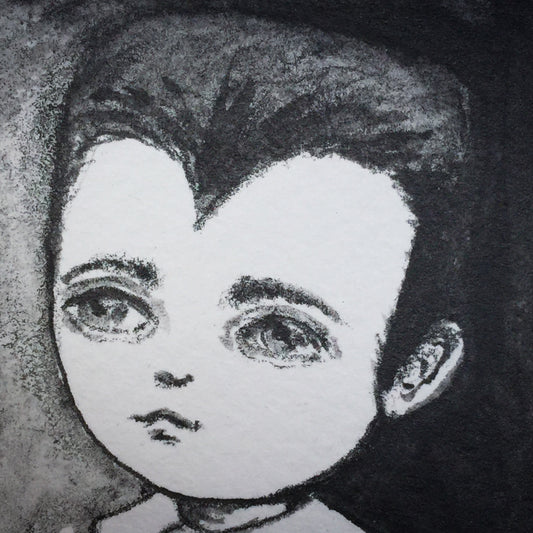 EDDIE MUNSTER - Original ACEO trading card Halloween vampire drawing by Danita, Original Art by Danita Art