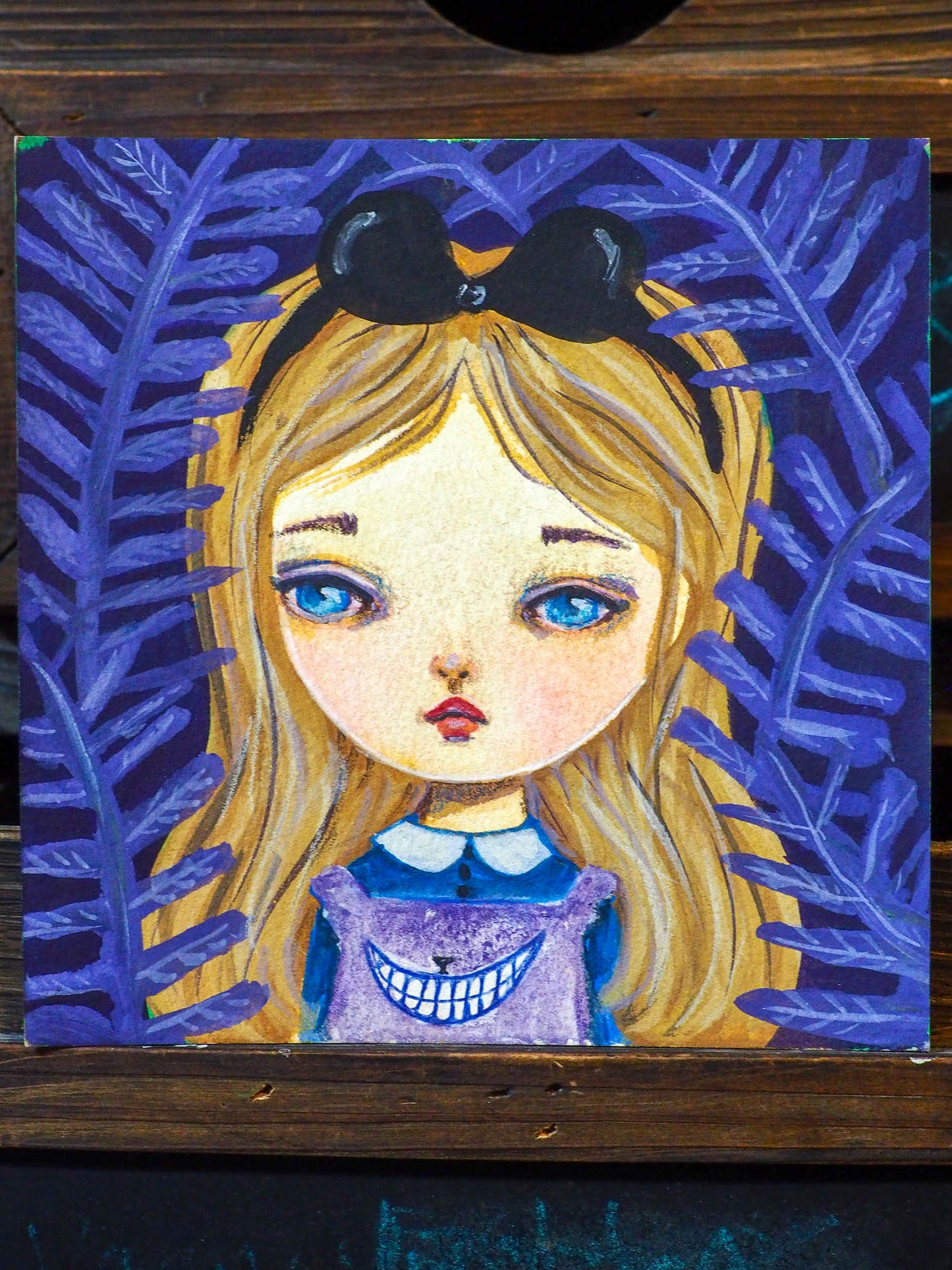 ALICE AND THE CHESHIRE CAT - An original watercolor by Danita, Original Art by Danita Art