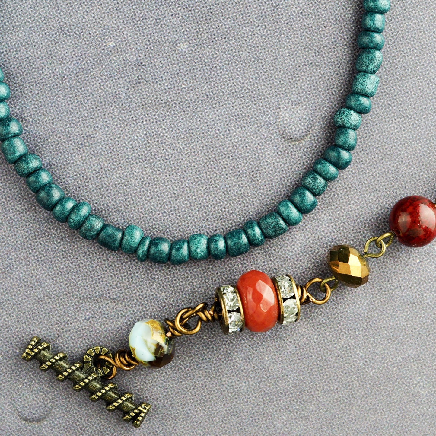 The Photographer - Jade and turquoise necklace by Danita, Jewelry by Danita Art