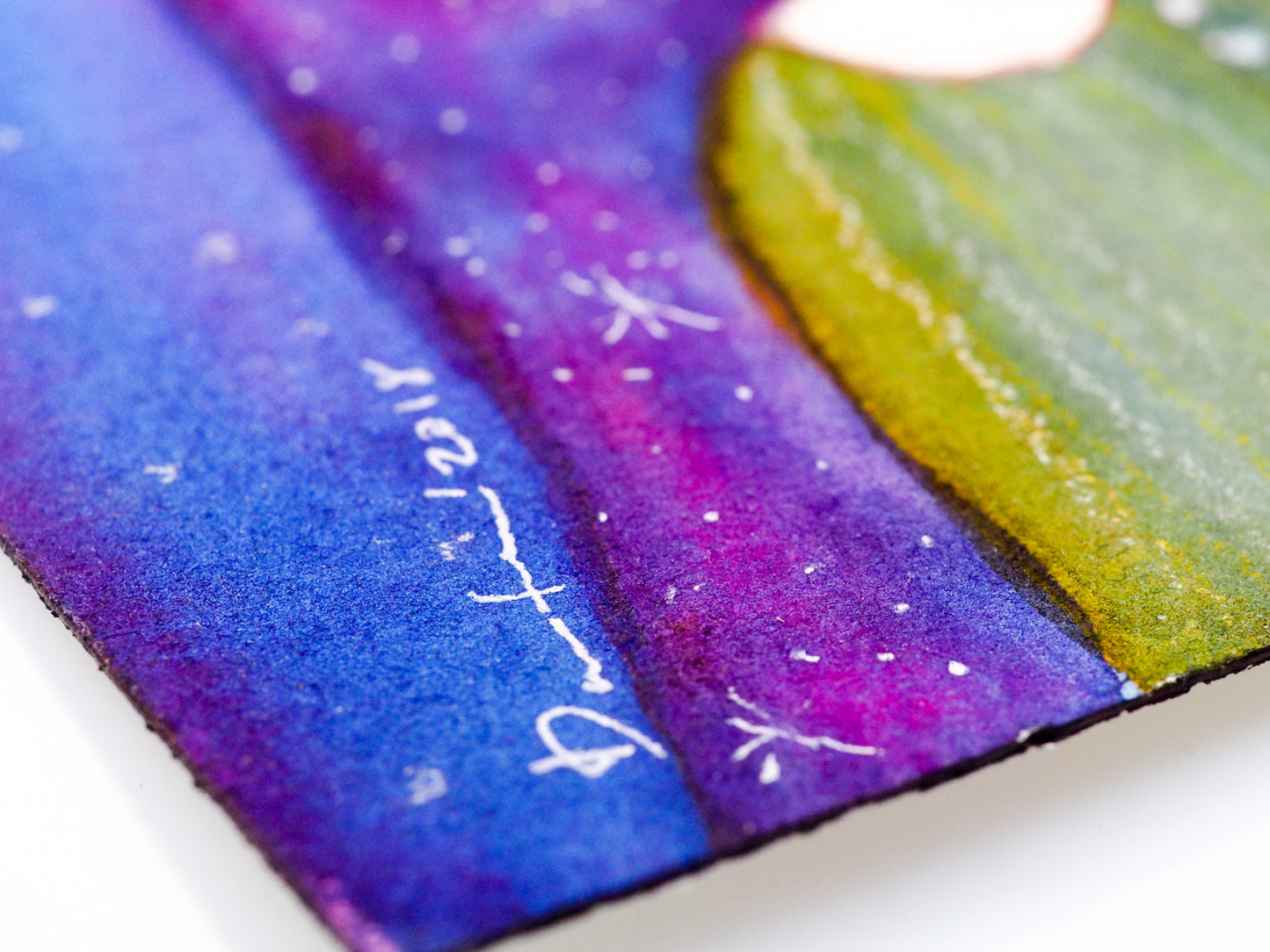 An original watercolor painting by Danita. A princess with the stars in her purple hair.