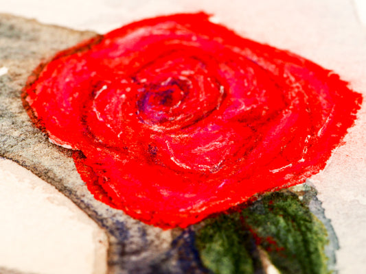 ELIZABETH. An original Danita watercolor painting of a girl with roses in her hair., Original Art by Danita Art