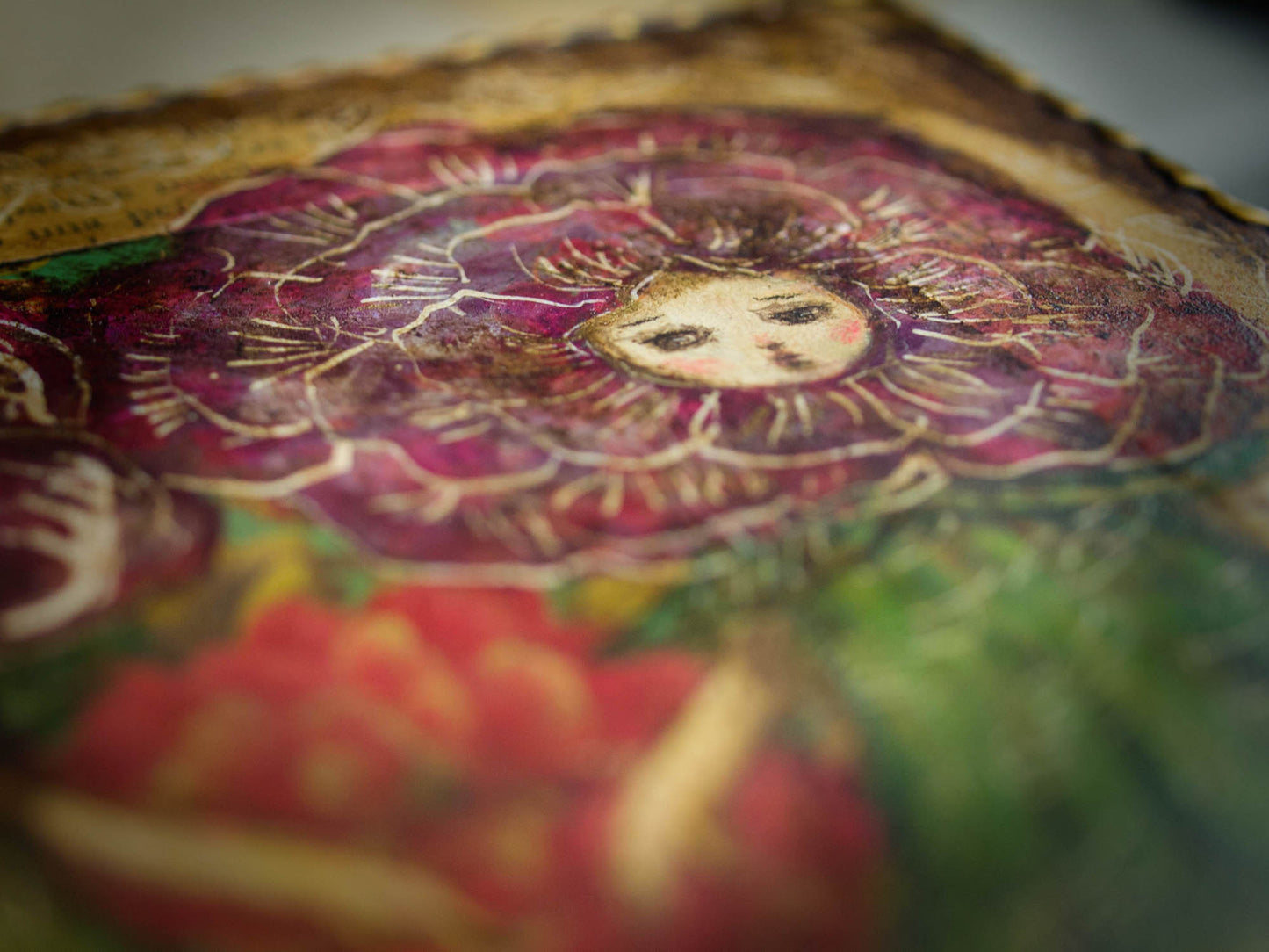 Alice in the flower garden, Original Art by Danita Art