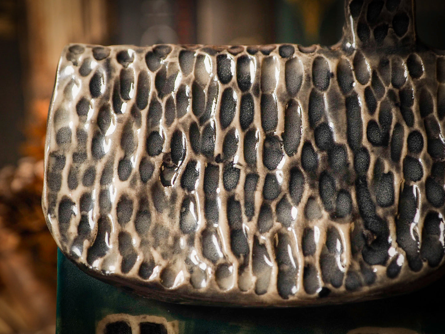 White Rabbit House Alice ceramic figure inspired by Alice in Wonderland made by Idania Salcido, the mixed media artist and ceramist behind Danita Art. Earth clay is hand sculpted and glazed and kiln fired to create a ceramic home decor heirloom figurine. Each unique art piece is a one of a kind fine pottery artwork.