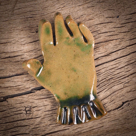 Original handmade ceramic artist color pencil brush holder hand of destiny by Idania Salcido, Danita Art. Unique ceramic art designed, hand built. A beautiful handmade touch to any artist's studio with handmade glazed ceramic good for watercolors acrylics inks and oil paints. Clean with water or mineral spirits.